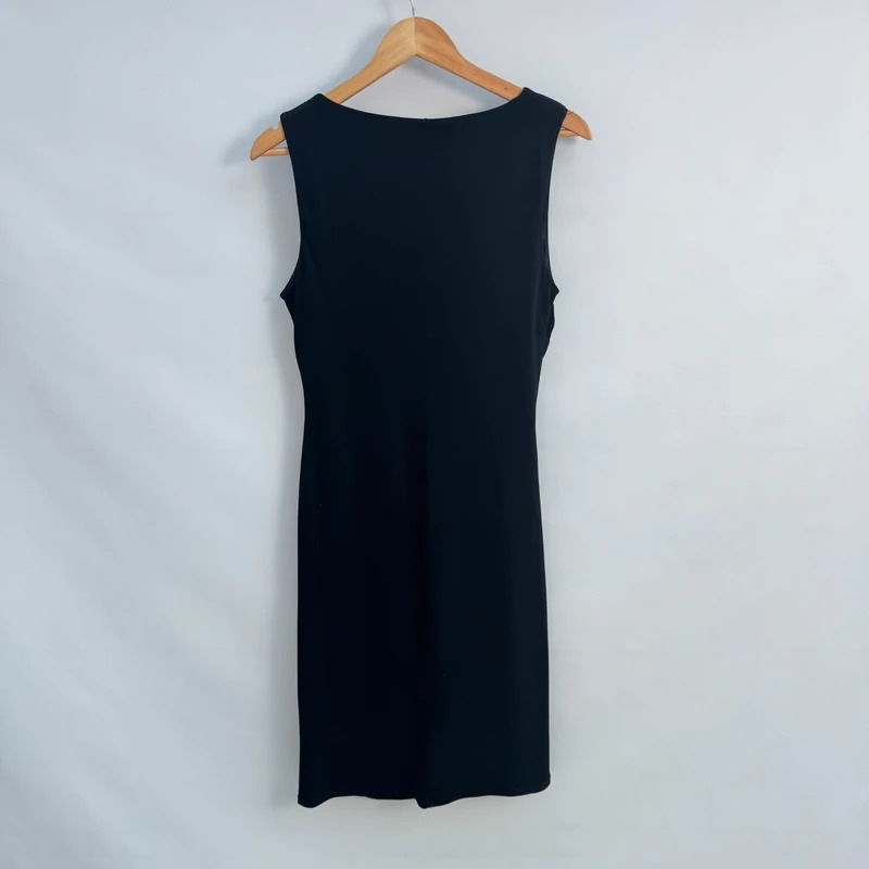 Planet Black Sleeveless Ruched Pencil Dress UK 10 Stretch Smart Occasion - Image 6