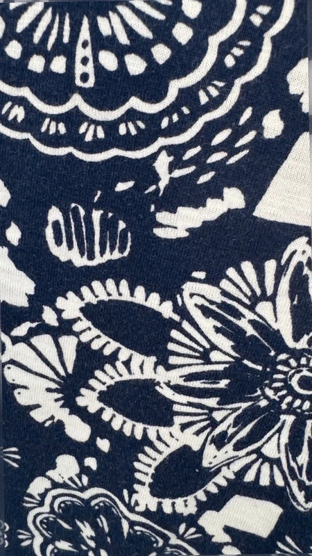 Hatley Navy White Floral Cotton Dress XS / UK 8–10 3/4 Sleeve Casual Jersey - Image 4