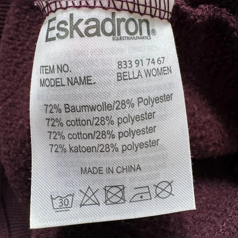 Eskadron Fanatics Plum hoodie UK 14 16 L Equestrian Riding Sweatshirt - Image 7