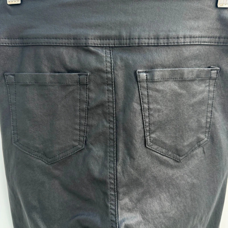 Quiz Black Coated Faux Leather Sailor Button High Waisted Trousers – UK 8 - Image 3