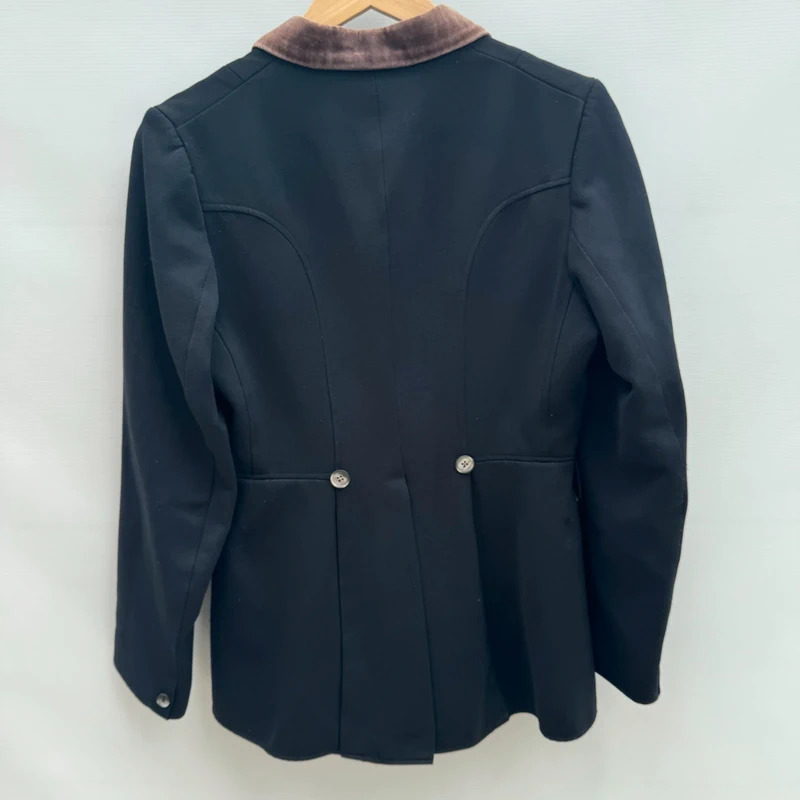 Caldene UK 12 Black Show Jacket 36in Chest Vintage Brown Velvet Collar Red Lining - Image 6