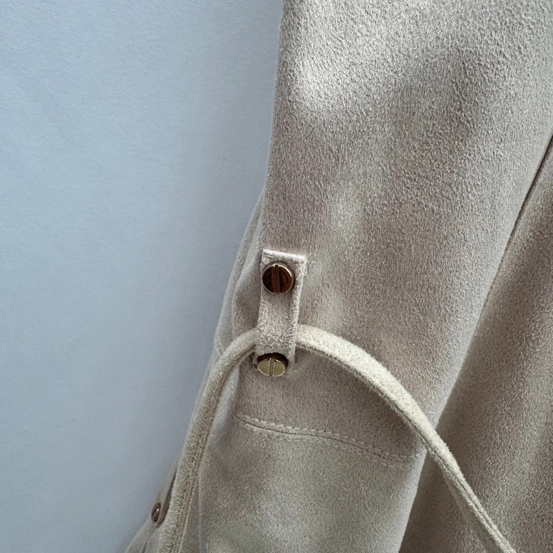 River Island beige sleeveless draped waist tie gilet UK 14 - Image 8