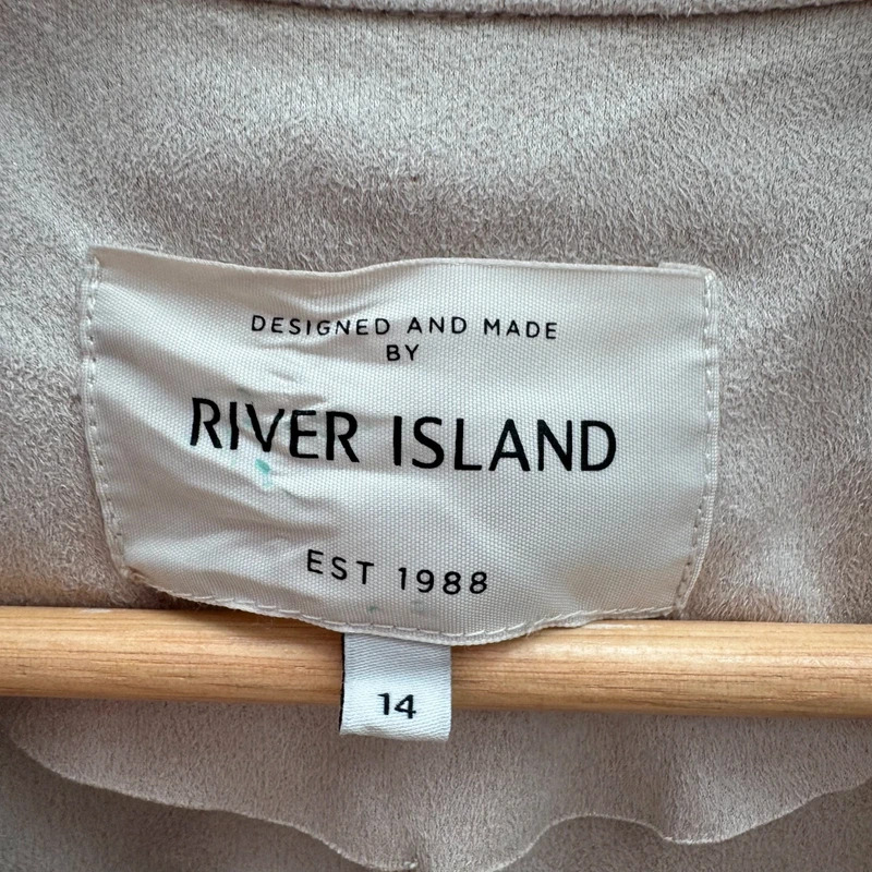 River Island beige sleeveless draped waist tie gilet UK 14 - Image 9