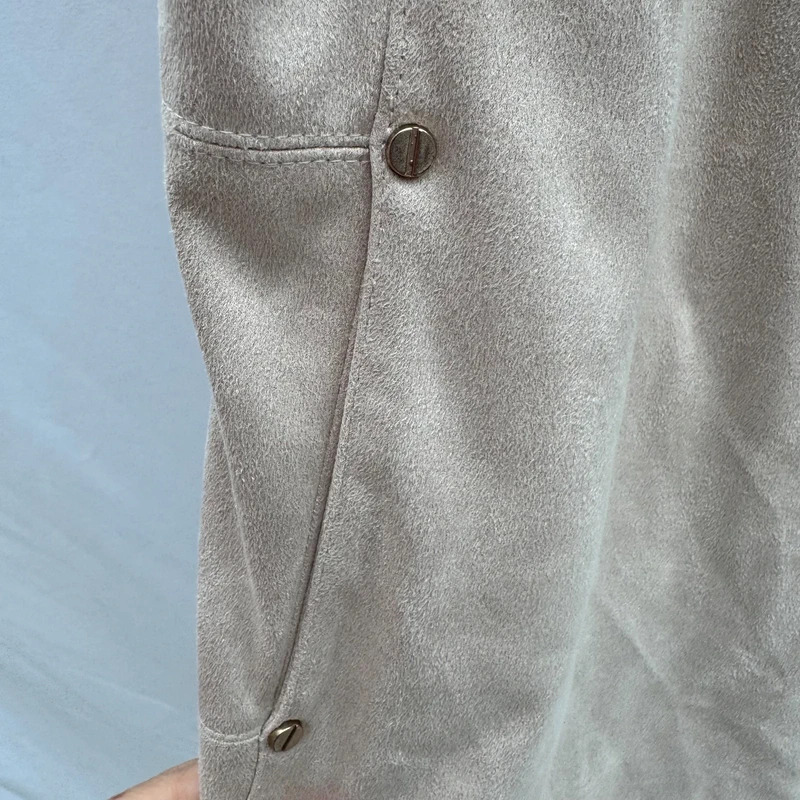 River Island beige sleeveless draped waist tie gilet UK 14 - Image 10
