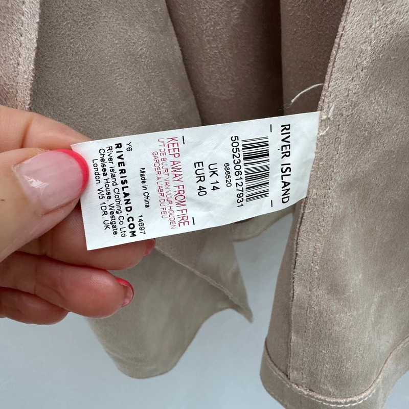 River Island beige sleeveless draped waist tie gilet UK 14 - Image 12