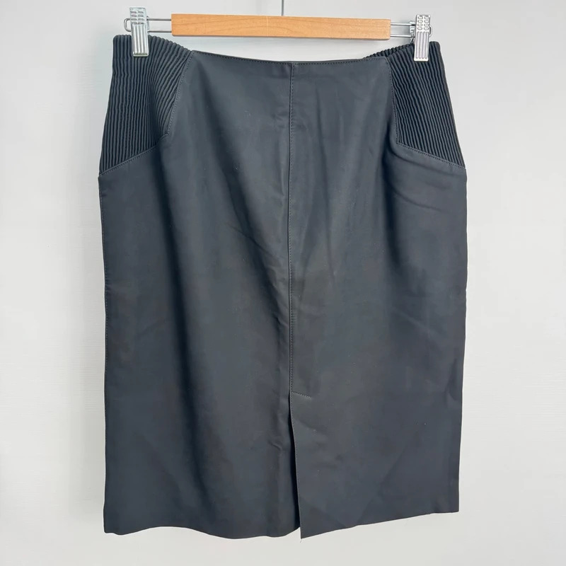 Vero Moda Black PU Faux Leather High Waist Knee Pencil Skirt Size L / UK 12–14 - Image 2