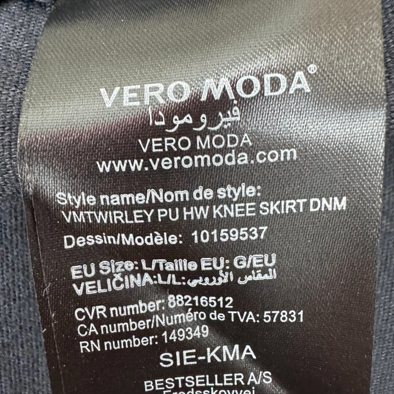 Vero Moda Black PU Faux Leather High Waist Knee Pencil Skirt Size L / UK 12–14 - Image 8