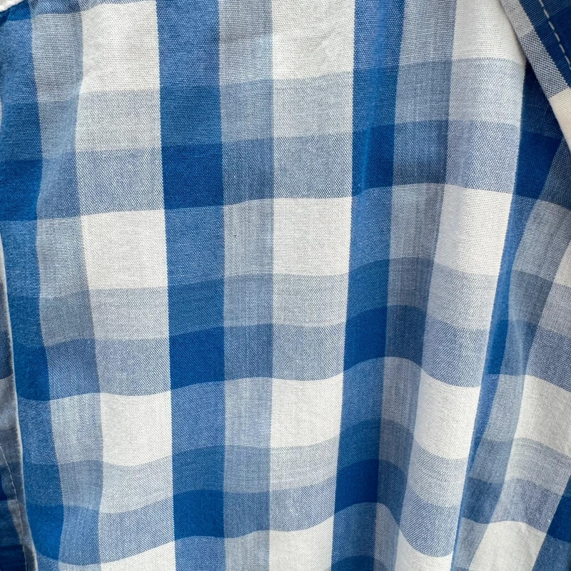 Real Clothing Blue White Gingham Shirt XL Classic Fit 100% Cotton Long Sleeve - Image 2