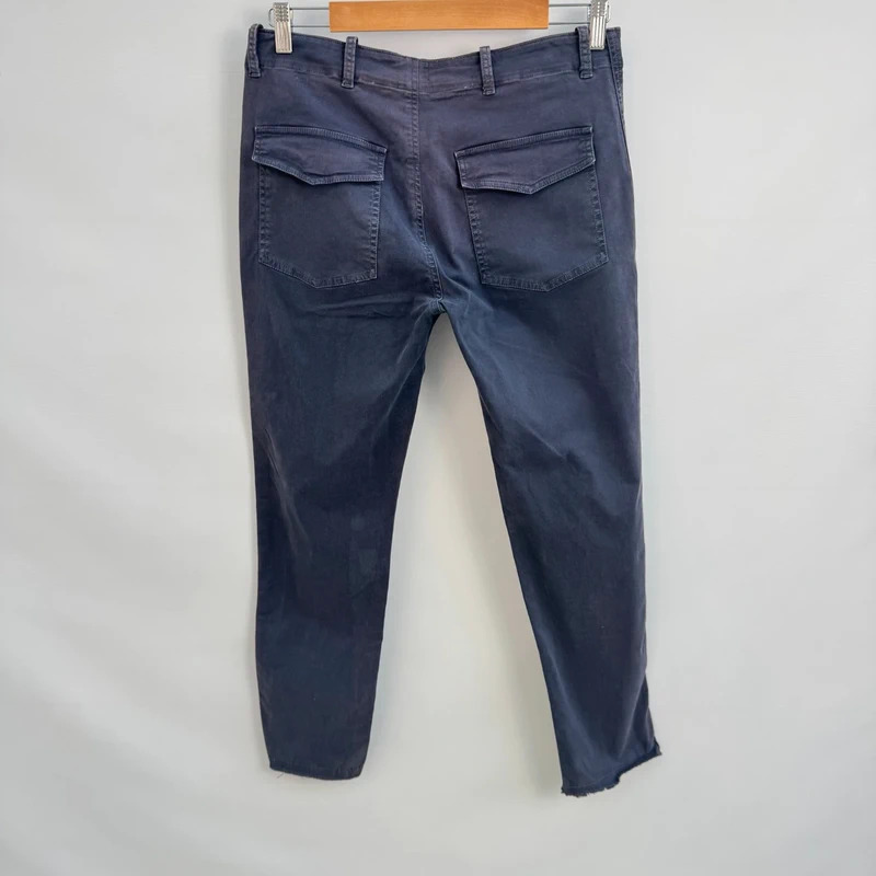 Nili Lotan Jenna Pant Navy 8NL US 4 UK 8 Tapered Raw Hem Luxury USA - Image 3