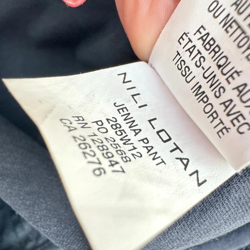Nili Lotan Jenna Pant Navy 8NL US 4 UK 8 Tapered Raw Hem Luxury USA - Image 8