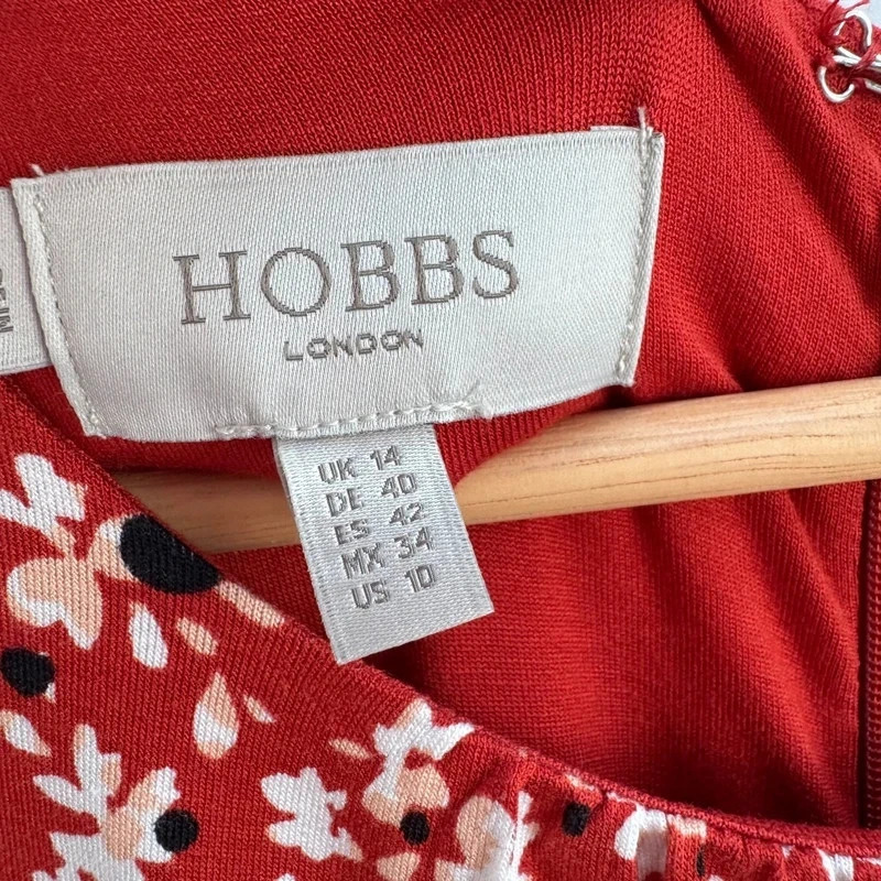 Hobbs Sian Jersey Dress UK 14 Sienna Multi Red Floral Fit And Flare RRP £99 - Image 3