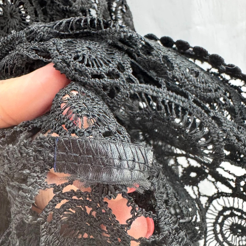 Next Beachwear Black Lace Tunic S 3/4 Sleeve V-Neck Cover-Up - Image 7