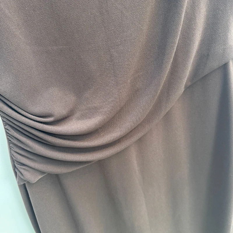 Planet Brown Sleeveless Ruched Side Dress UK 12 Cowl Neck Knee Length Smart Occasion - Image 3