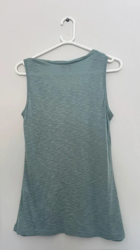 Taifun Gerry Weber Dusty Sage Sleeveless Top UK 10 Floral Sequin Embellished - Image 5