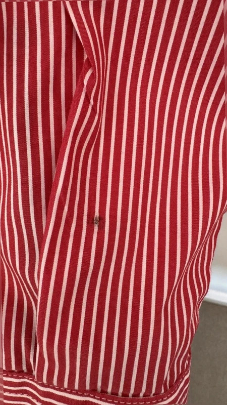 man@LA Made In Italy Red White Stripe Tailored Shirt Contrast Trim Size M - Image 6
