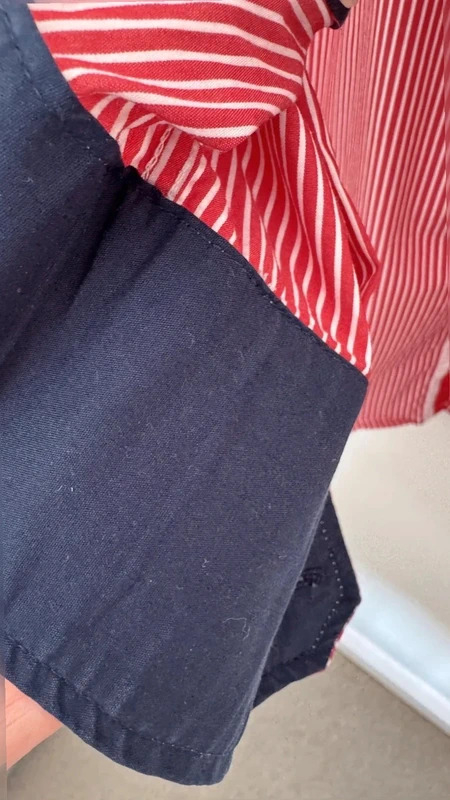 man@LA Made In Italy Red White Stripe Tailored Shirt Contrast Trim Size M - Image 8