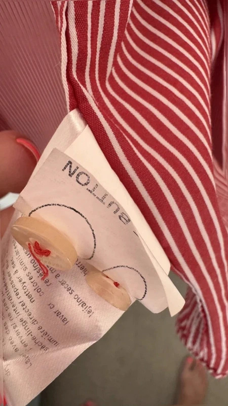 man@LA Made In Italy Red White Stripe Tailored Shirt Contrast Trim Size M - Image 11