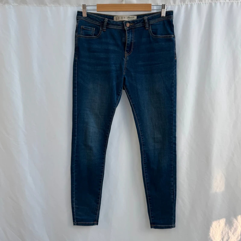 Denim Co Dark Blue Skinny Jeans UK 14 Stretch Denim W30 L30 Mid Rise