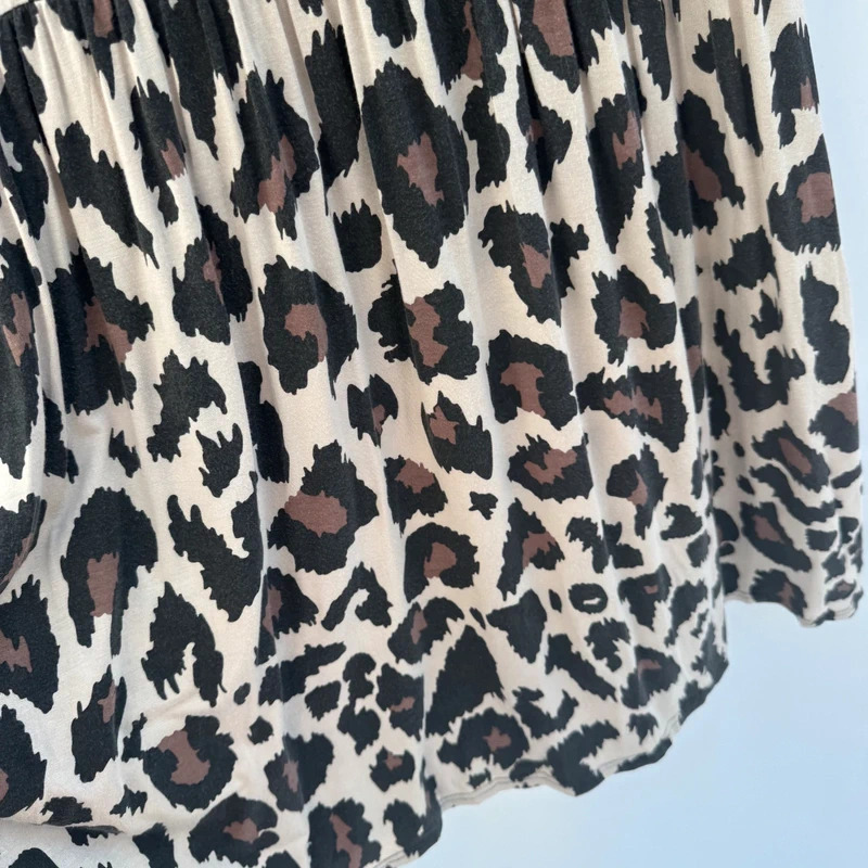 Somebody Else Made in UK Leopard Print Knee Length Dress S Ruffle Sleeve - Image 4
