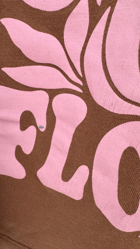 H&M Brown Crop T‑Shirt Age 10–12 – Pink Floral Slogan Print Retro 70s Style - Image 3