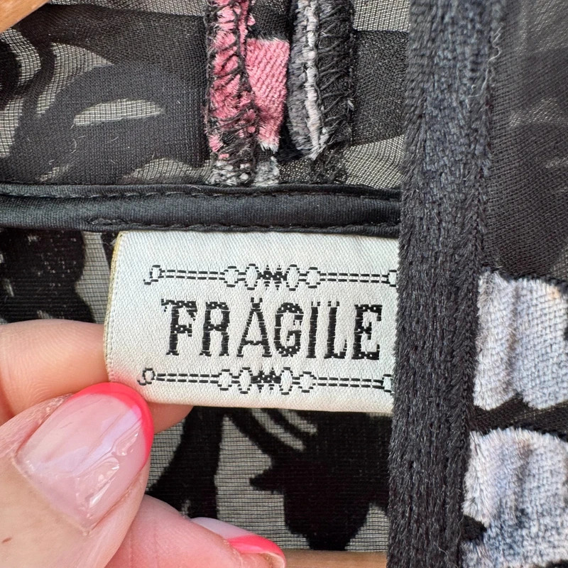 Vintage Fragile Silk Devore Floral Kimono Jacket M/L UK 12–16 - Image 4