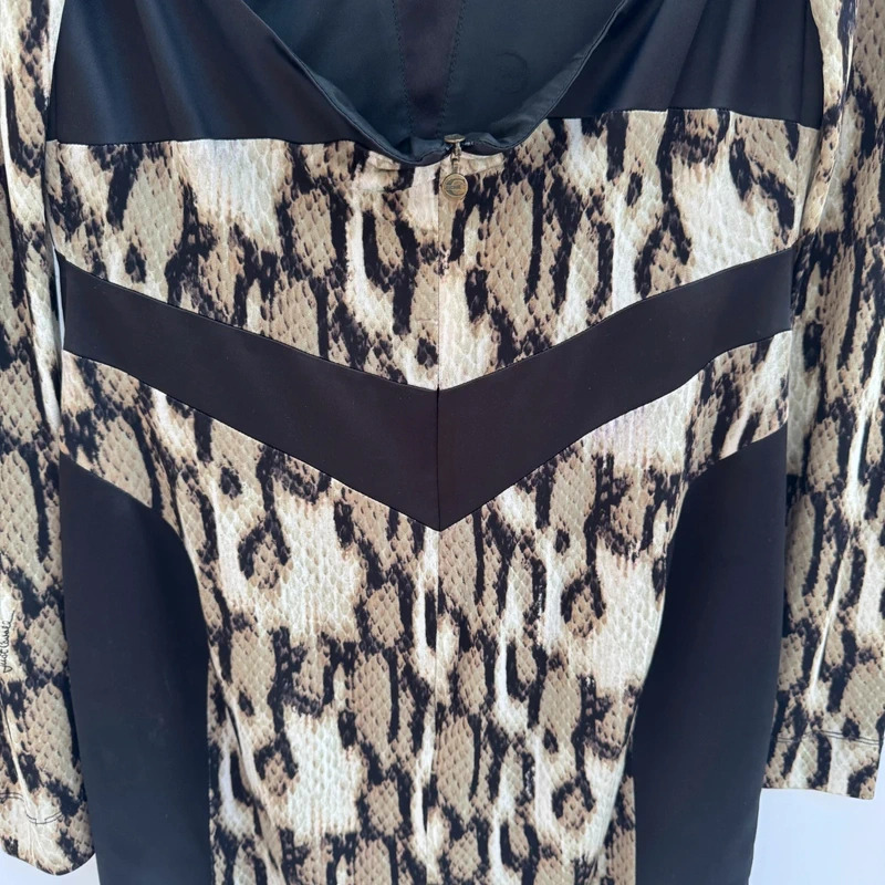 Just Cavalli Snake Print Bodycon Dress IT46 UK14 Cut-Out Back Hologram/CLG - Image 7