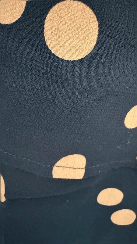 Next Top UK12 Cat Print Striped Black Camel Polka Dot Layered Hem Short Sleeve - Image 4