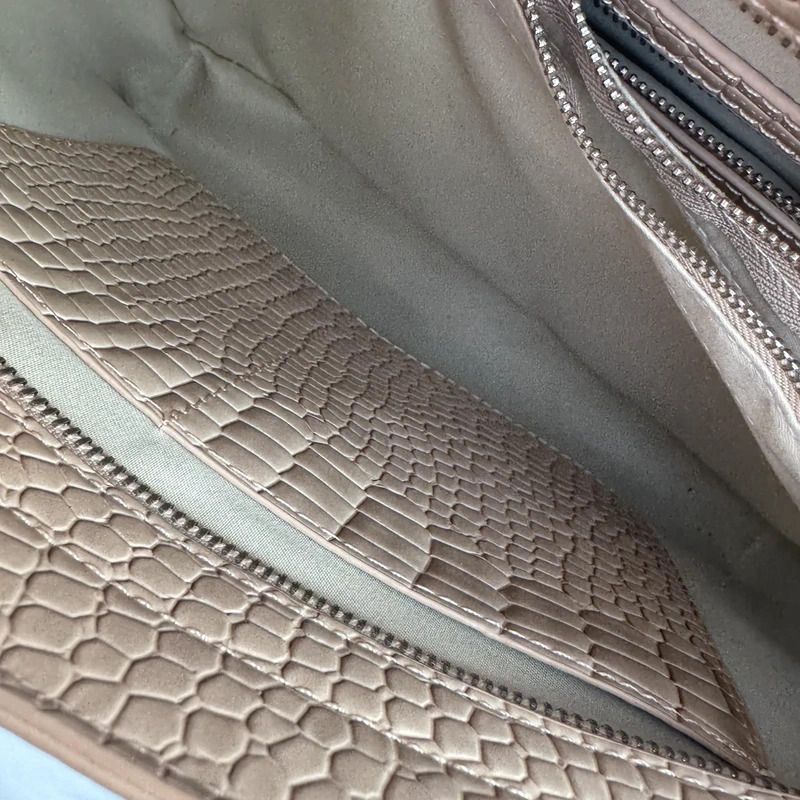 HVISK Beige Croc-Embossed Shoulder Bag Detachable Strap Vegan Leather Multiway Bag - Image 12