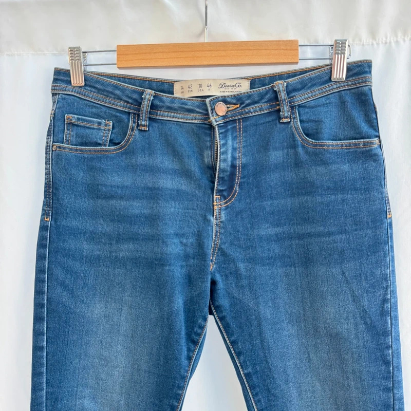 Denim Co Dark Blue Skinny Jeans UK 14 Stretch Denim W30 L30 Mid Rise - Image 2