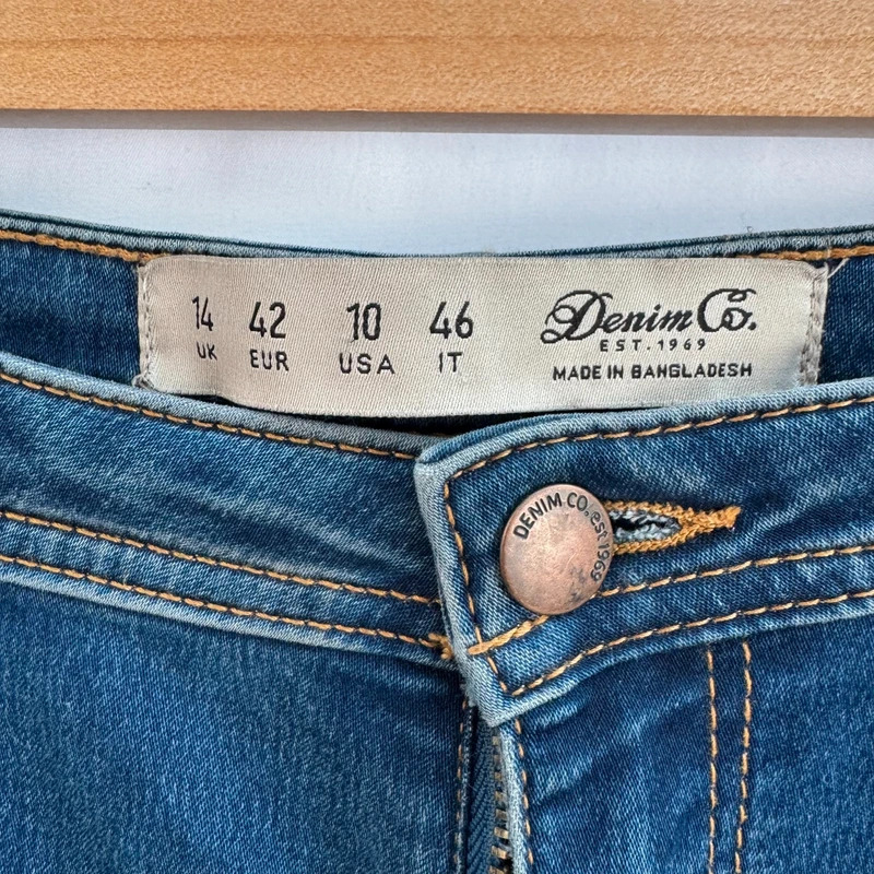 Denim Co Dark Blue Skinny Jeans UK 14 Stretch Denim W30 L30 Mid Rise - Image 3
