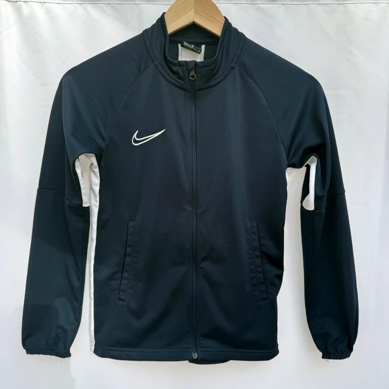 Nike Dri-Fit Navy White Full Zip Track Top Junior M / Age 10–12 Embroidered Swoosh