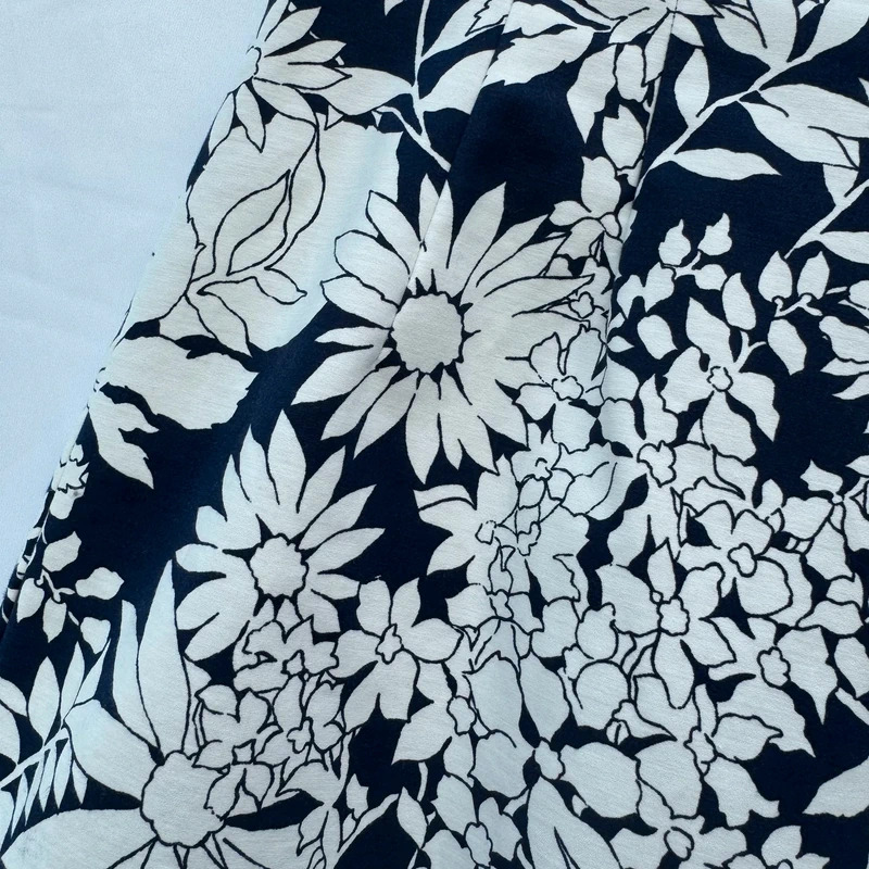 Boden Navy White Floral Pencil Skirt UK 10 Cotton Stretch RRP £55 - Image 3