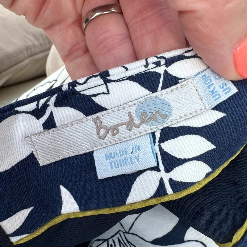 Boden Navy White Floral Pencil Skirt UK 10 Cotton Stretch RRP £55 - Image 10