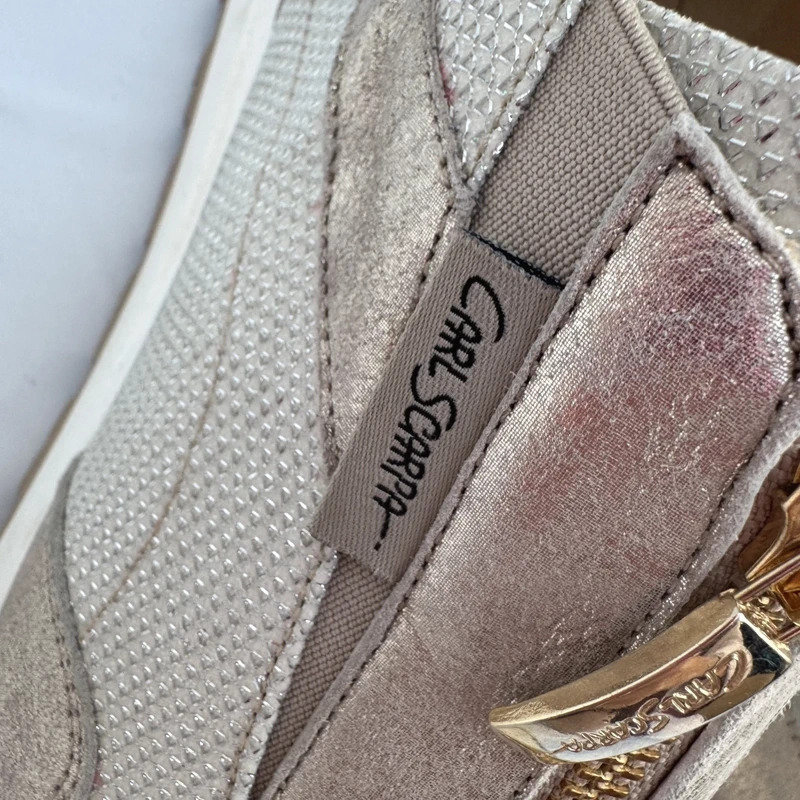 Carl Scarpa Champagne Gold Wedge Trainers Front Zip Lightweight Fabric EU 39 / UK 6 - Image 4