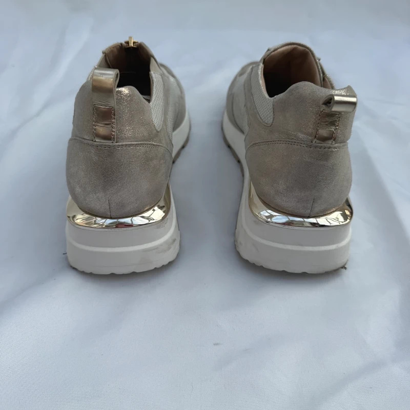 Carl Scarpa Champagne Gold Wedge Trainers Front Zip Lightweight Fabric EU 39 / UK 6 - Image 6