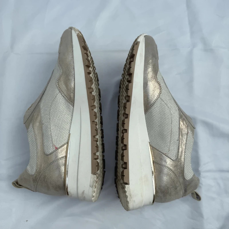 Carl Scarpa Champagne Gold Wedge Trainers Front Zip Lightweight Fabric EU 39 / UK 6 - Image 8