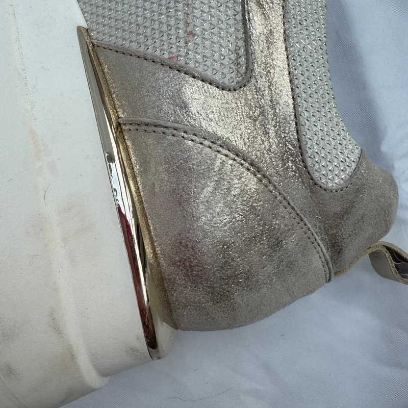Carl Scarpa Champagne Gold Wedge Trainers Front Zip Lightweight Fabric EU 39 / UK 6 - Image 10