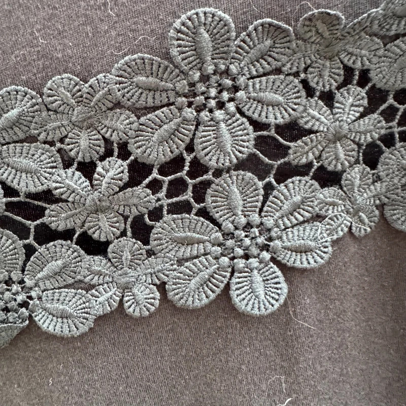 Roman Black Jersey Top | UK 14 | Floral Lace Cut-Out Shoulders - Image 3