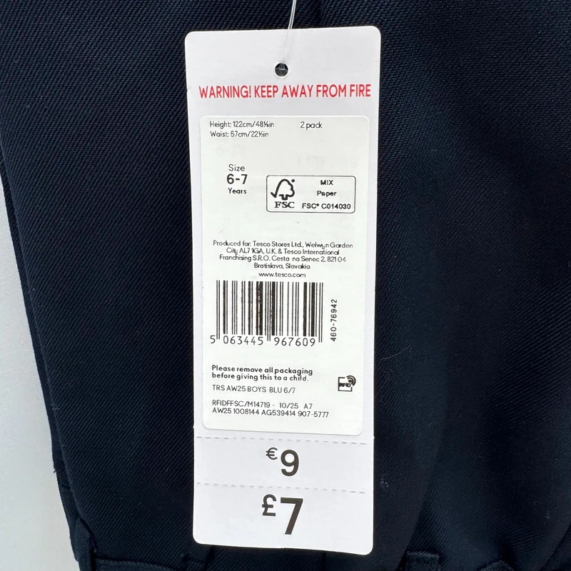 F&F Tesco Navy School Trousers Age 6-7 / 2 Pack BNWT Adjustable Waist - Image 4
