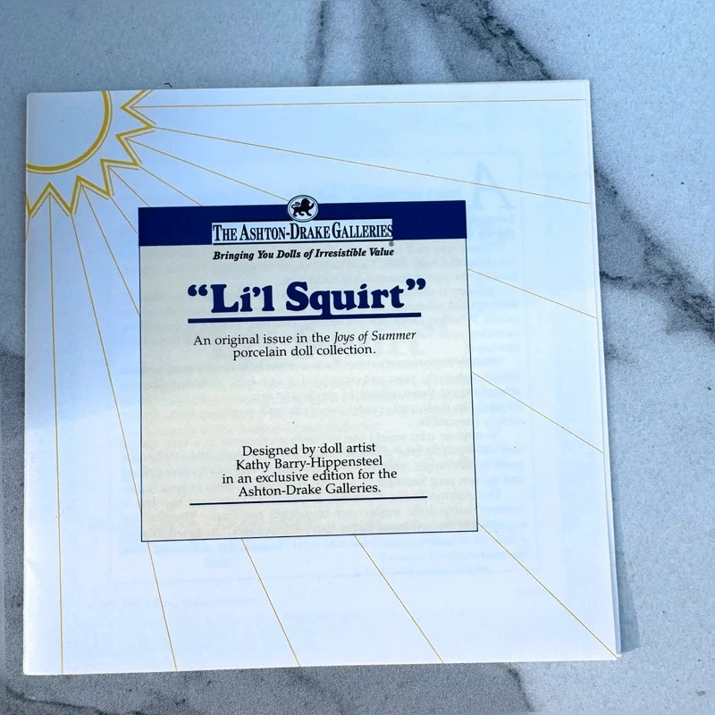 Ashton-Drake Li'l Squirt Doll Box COA Barry-Hippensteel Kathy 1993 Vintage - Image 3