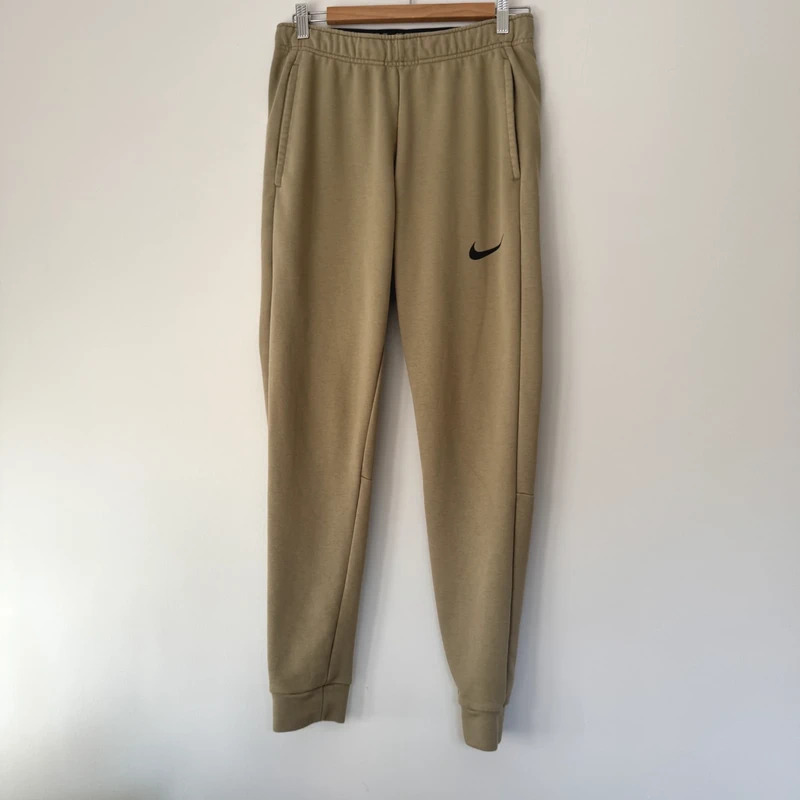 Nike Dri-Fit Khaki Joggers | Size S | Tapered Cuffed Track Pants