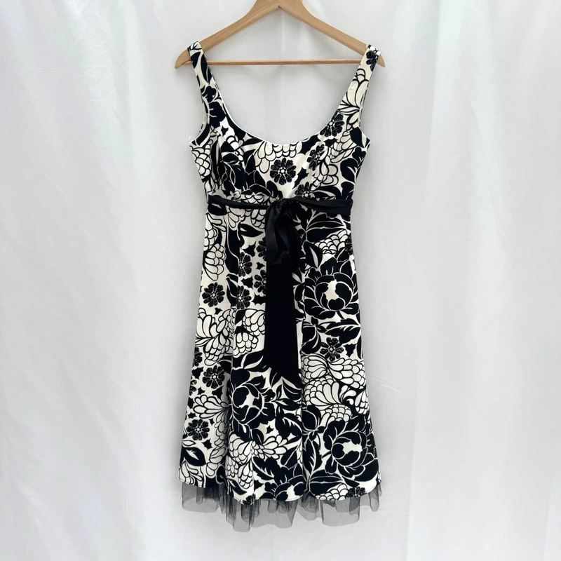 Debut Debenhams Y2K Black White Cocktail Party Dress UK Occasion UK8 UK10 000s