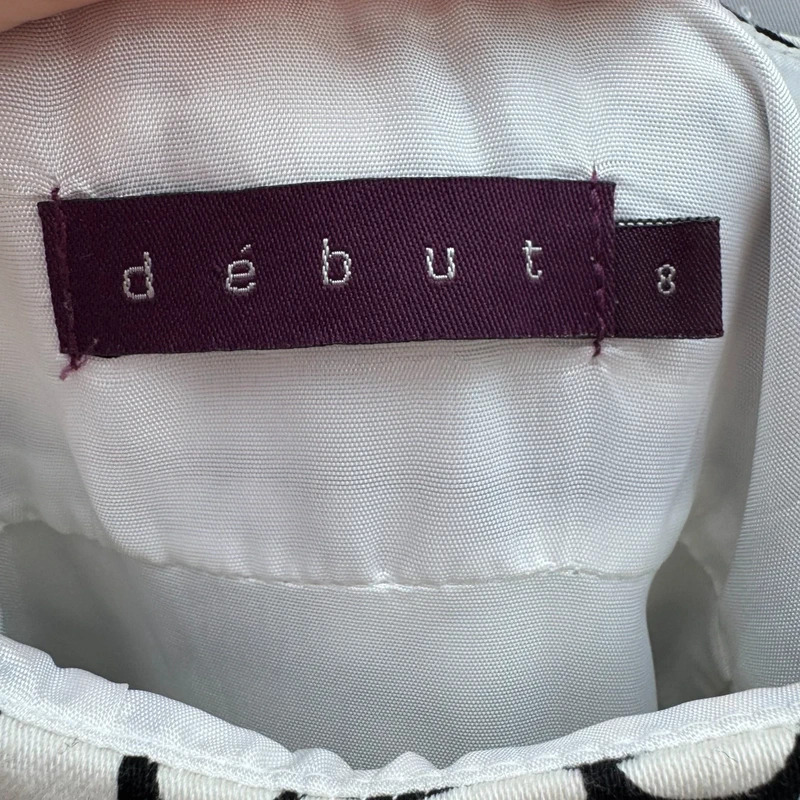 Debut Debenhams Y2K Black White Cocktail Party Dress UK Occasion UK8 UK10 000s - Image 8