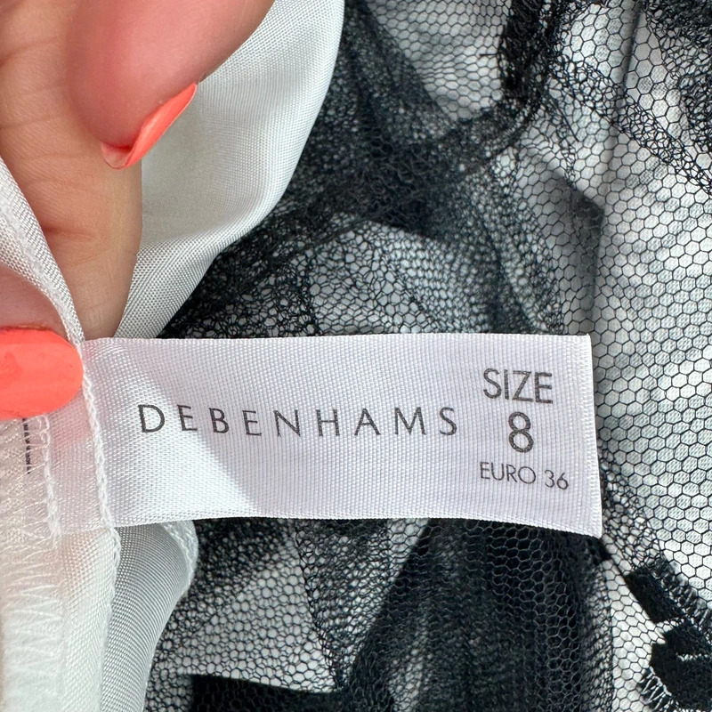 Debut Debenhams Y2K Black White Cocktail Party Dress UK Occasion UK8 UK10 000s - Image 9
