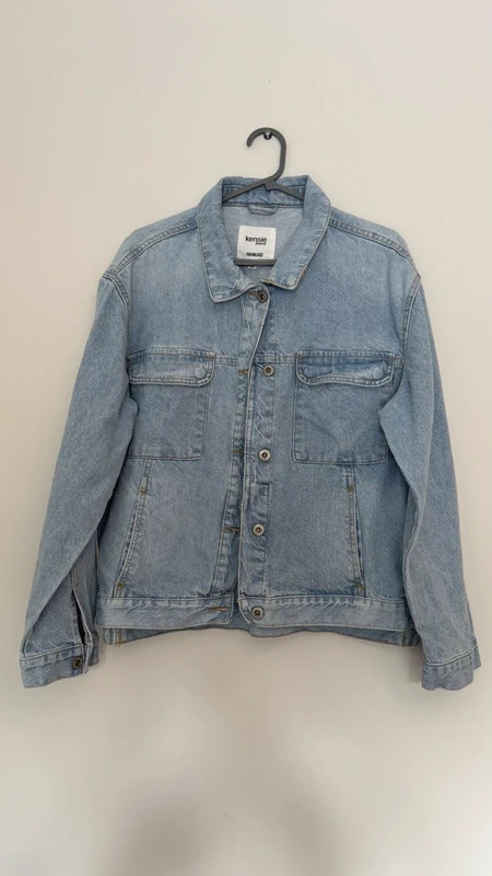 Kensie Jeans Vintage Luxe Oversized Denim Jacket Blue 100% Cotton Size L