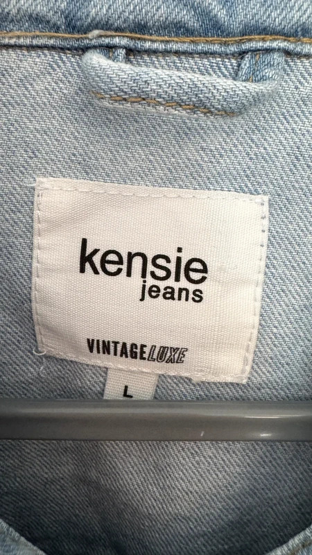 Kensie Jeans Vintage Luxe Oversized Denim Jacket Blue 100% Cotton Size L - Image 5