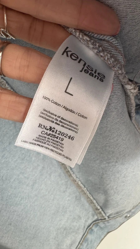 Kensie Jeans Vintage Luxe Oversized Denim Jacket Blue 100% Cotton Size L - Image 8