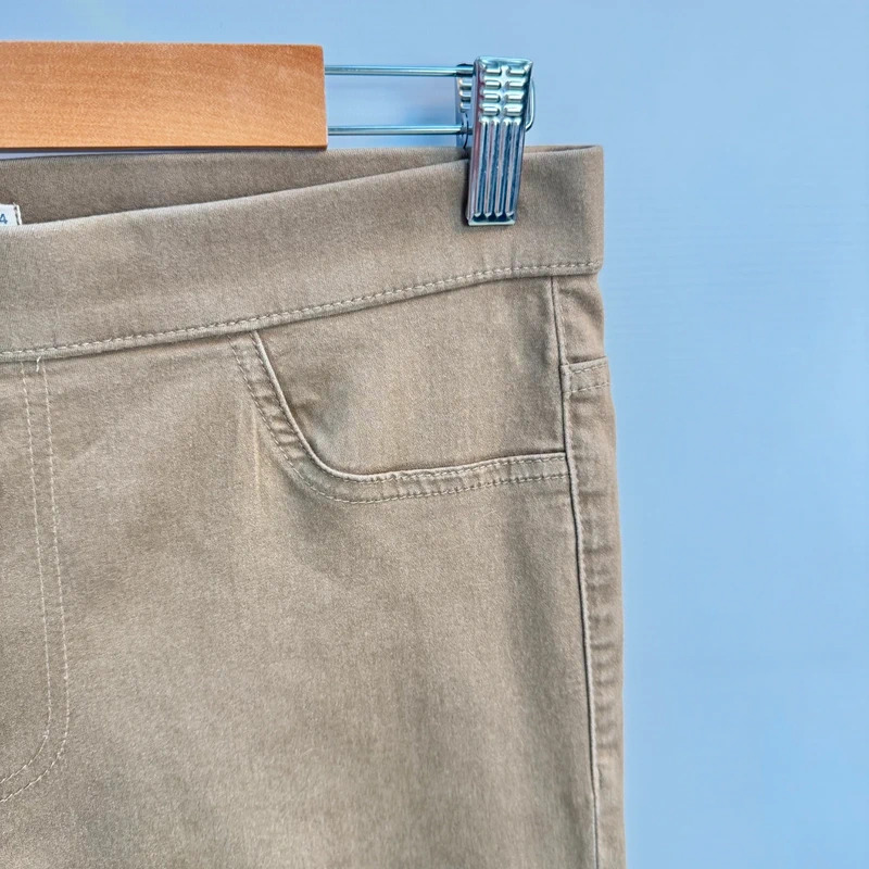 M&S Jeggings Dark Camel UK 14 Short Stretch Pull On Skinny Trousers - Image 2