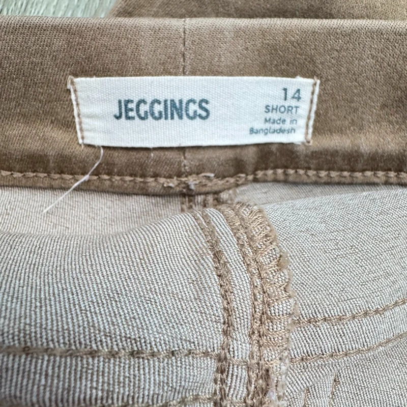 M&S Jeggings Dark Camel UK 14 Short Stretch Pull On Skinny Trousers - Image 4