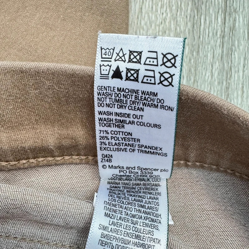 M&S Jeggings Dark Camel UK 14 Short Stretch Pull On Skinny Trousers - Image 6